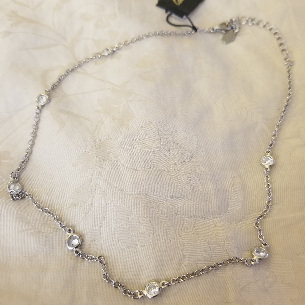 Brand New cubic zirconia floating necklace